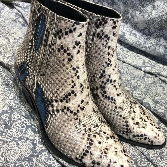Golden Goose boots Sunset leather ankle snake skin bootie 37 6 6.5 - Picture 7 of 13
